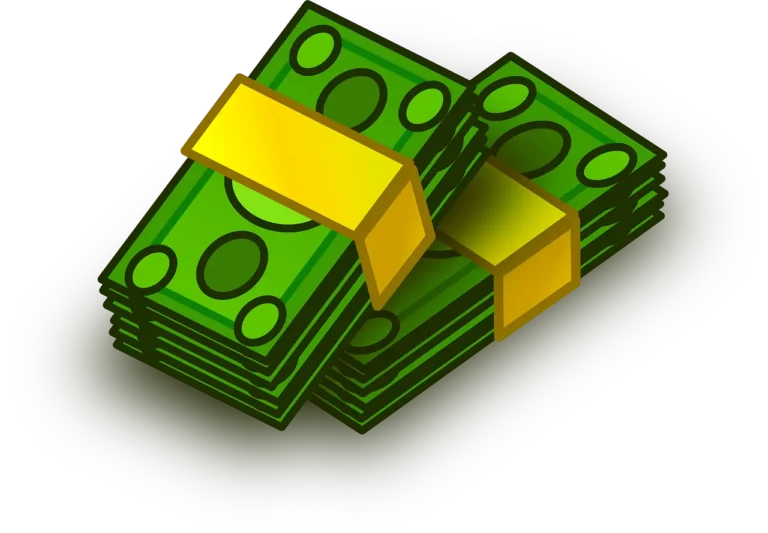 clipart image of usa dollars in a pile